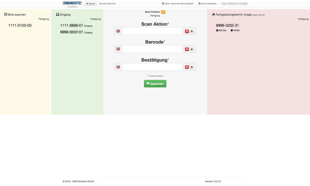 Tracking von Bauteilen